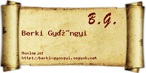 Berki Gyöngyi névjegykártya