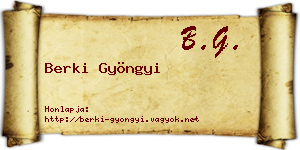 Berki Gyöngyi névjegykártya